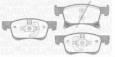 MAGNETI MARELLI 363916060814 -  Комплект тормозных колодок, дисковый тормоз